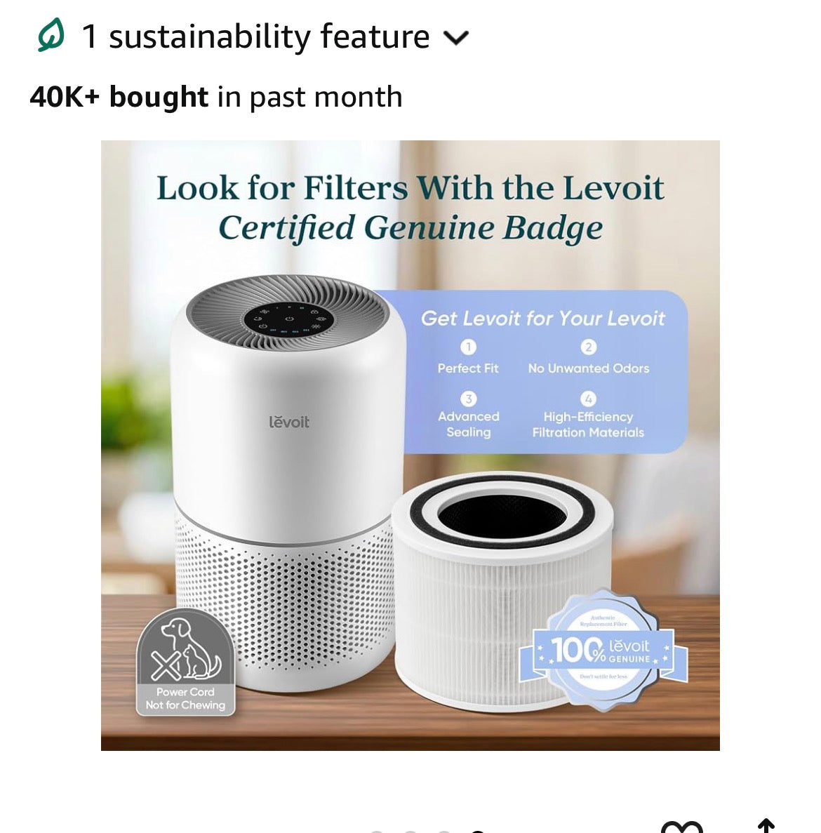 Levoit Air Purifier for Home Pets Hair Allergens in Bedroom Quiet Purifiers
